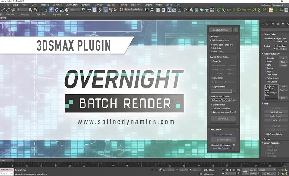 3Dmax插件 – 批量渲染插件 Overnight Batch Render