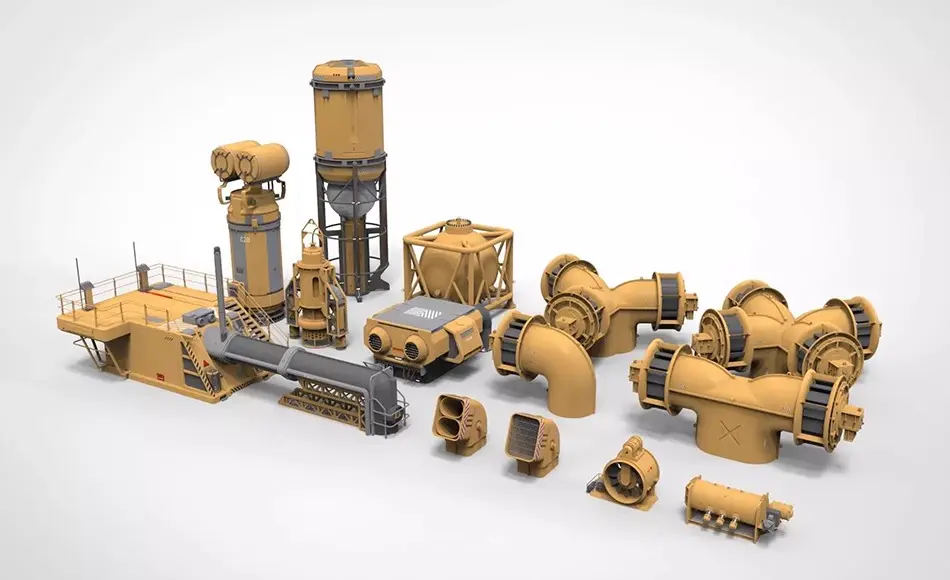 模型资产 – 科幻硬表面3D模型 sci fi props 5 3D model