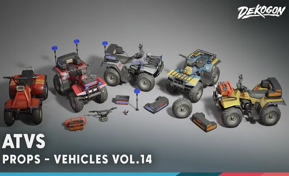 【UE5】全地形车 Vehicles VOL.14- ATV Vehicles (Low Poly)