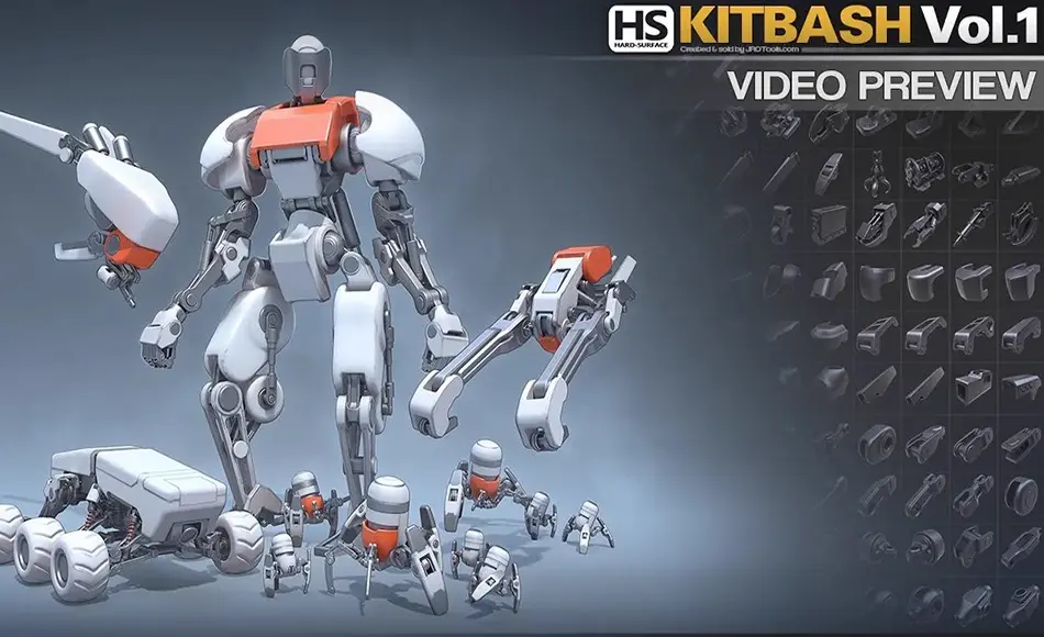 模型资产 – 机械硬表面模型 Hard-Surface Kitbash Vol.1 模型资产 – 机械硬表面模型 Hard-Surface Kitbash Vol.1