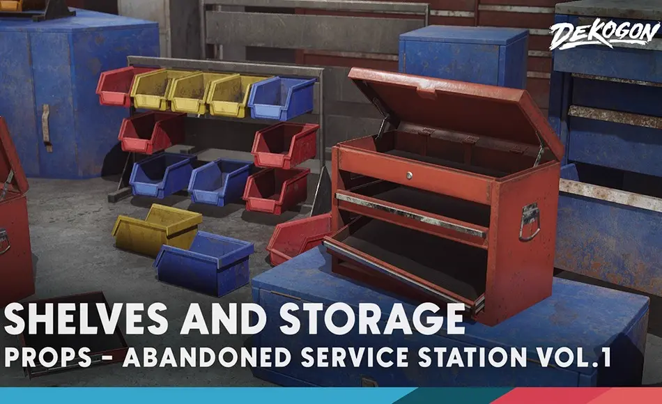【UE5】废弃车库 Abandoned Service Garage – VOL.1 – Shelves and Storage