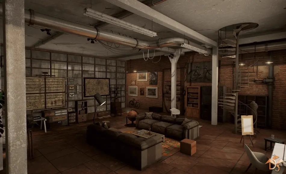 【UE4/5】实验室工作室 Laboratory Interior Studio in Loft Style