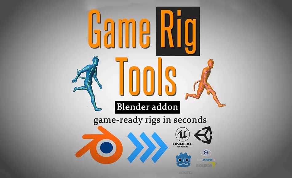 Blender插件 – 角色快速绑定导出工具插件 Game Rig Tools