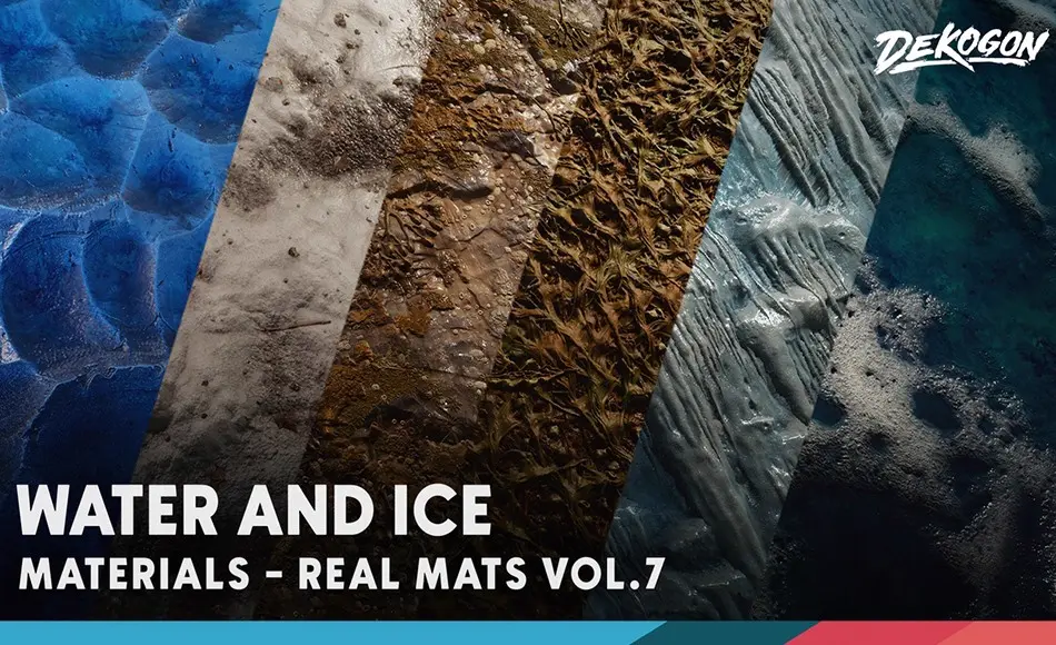 【UE5】风格化纹理材质 Realistic Materials Vol. 7 – Water & Ice (25+ Materials)