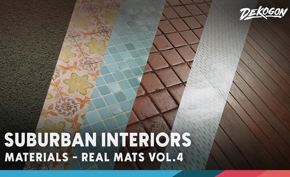 【UE5】风格化纹理材质 Realistic Materials VOL.4 – Suburban Interiors (70+ Materials)
