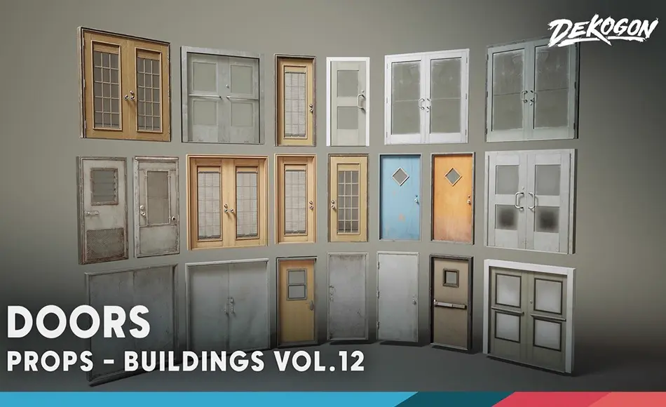 【UE5】建筑门窗 Buildings VOL.12 – Town Doors (Nanite & Low Poly)