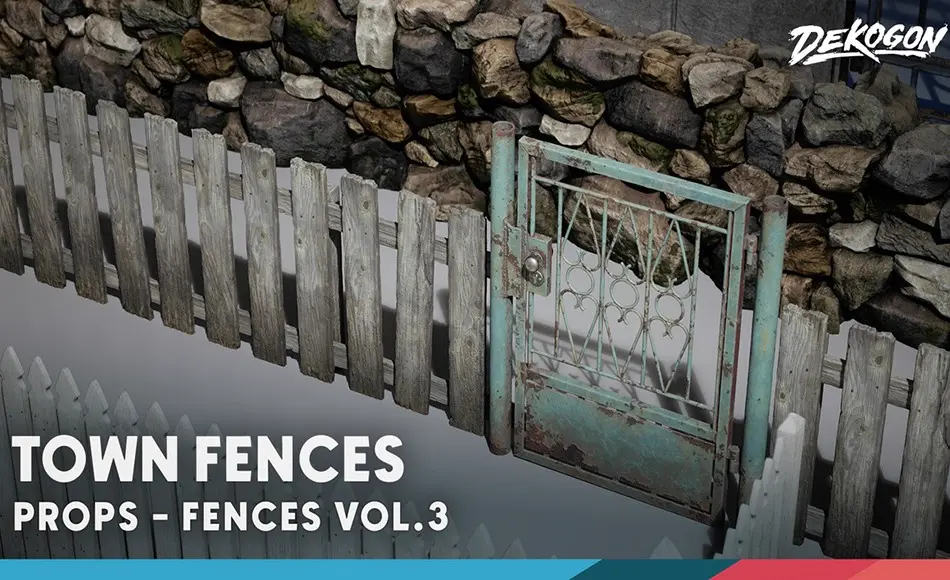 【UE5】城镇模块化围栏 Fences VOL.3 – Town Modular (Nanite and Low Poly)