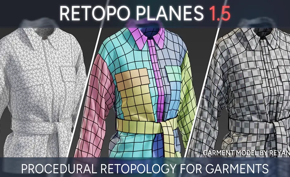 Blender插件 – 重新拓扑插件 Retopo Planes