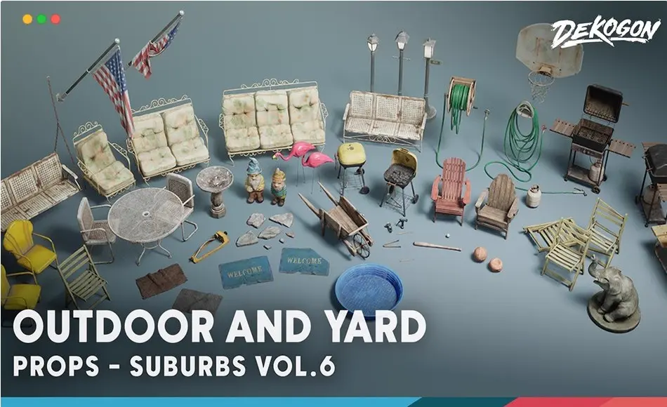 【UE5】户外庭院 Suburbs VOL.6 – Outdoor and Yard (Nanite and Low Poly)