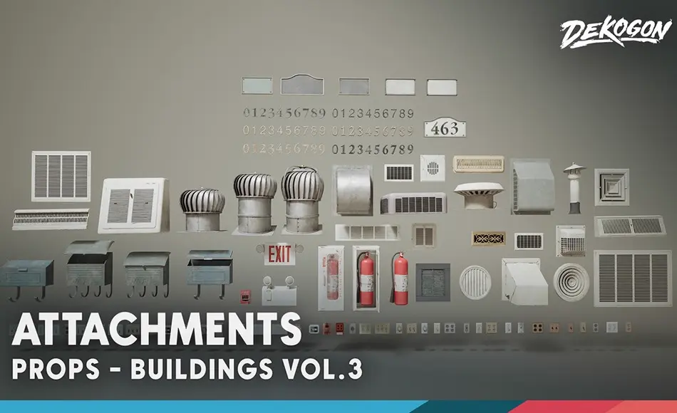 【UE5】模块化建筑道具 Buildings VOL.3 – Attachments (Nanite and Low Poly)