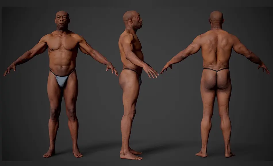 3D Scan Store – 写实男性扫描身体3D模型 Animation Ready Body Scan / Male 01