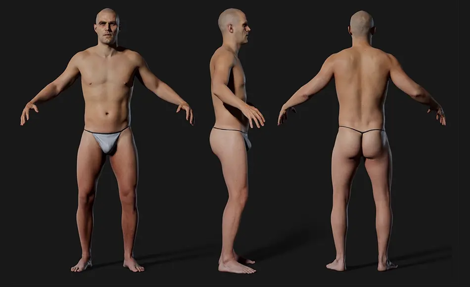 3DScan Store – 写实男性扫描身体3D模型 Animation Ready Body Scan / Male 06