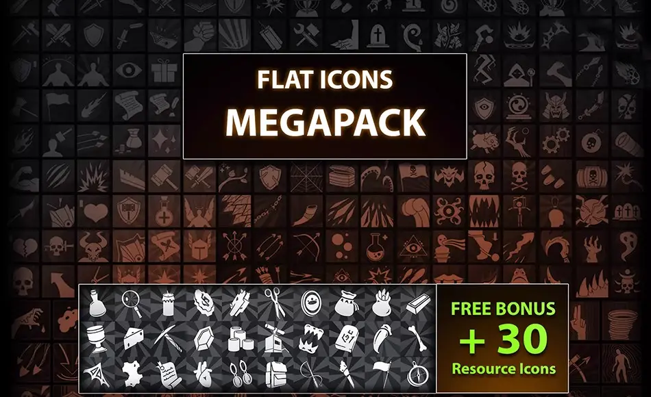 Unity资产 – 扁平化图标合集 Flat Icons Megapack Unity资产 – 扁平化图标合集 Flat Icons Megapack
