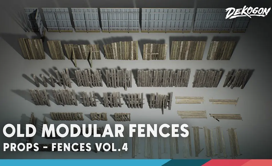 【UE5】围栏栅栏道具 Fences VOL.4 – Old Fences Modular (Nanite and Low Poly)