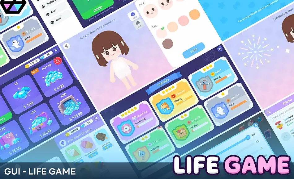 Unity资产 – 生活模拟游戏UI资产 GUI – Life Game