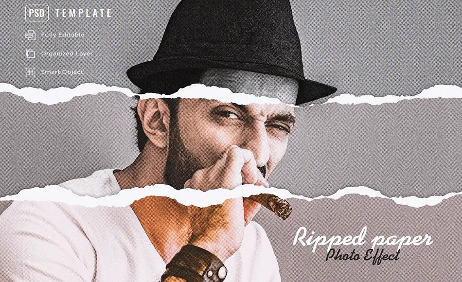 PS效果 – 撕纸效果 Ripped Paper Effect