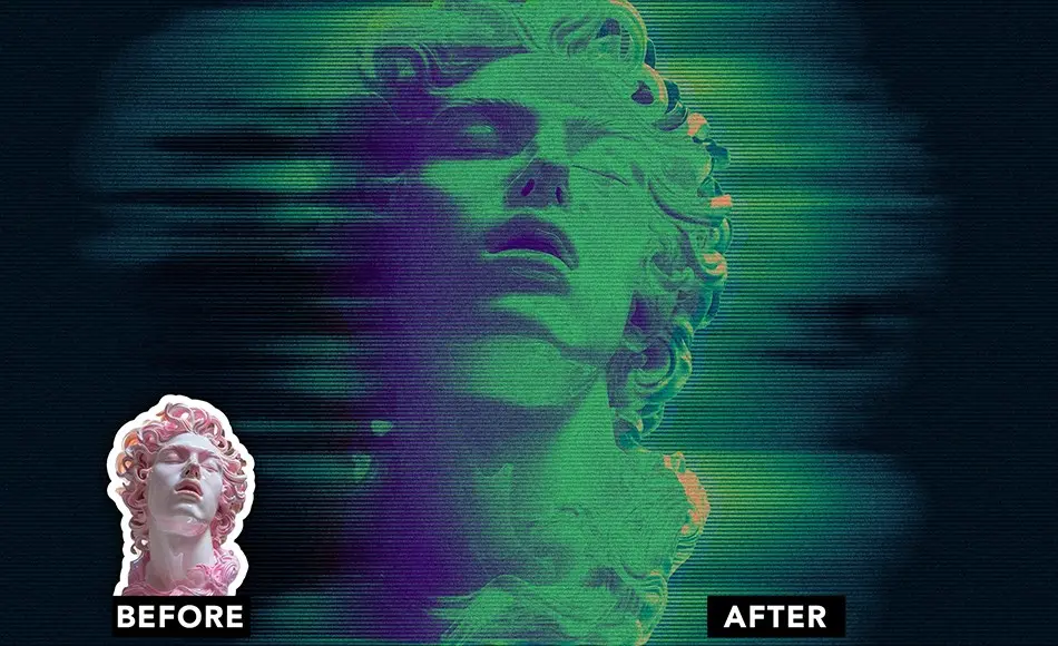 PS效果 – 半色调线条照片效果 Halftone Line Photo Effect