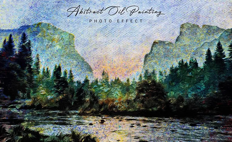 PS效果 – 抽象油画照片效果 Abstract Oil Painting Photo Effect