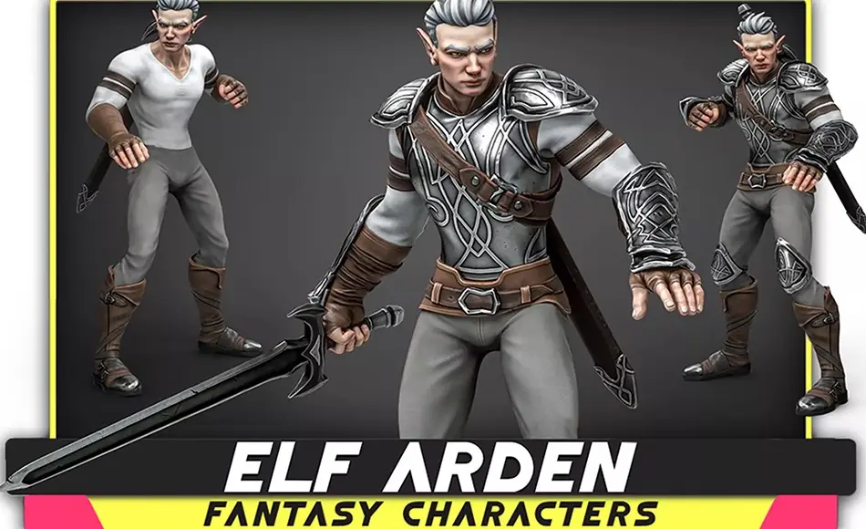 Unity角色 – 中世纪精灵战士 Elf Arden – Stylized Medieval Elven Warrior – Animated RPG Character Hero – #56 Unity角色 – 中世纪精灵战士 Elf Arden – Stylized Medieval Elven Warrior – Animated RPG Character Hero – #56