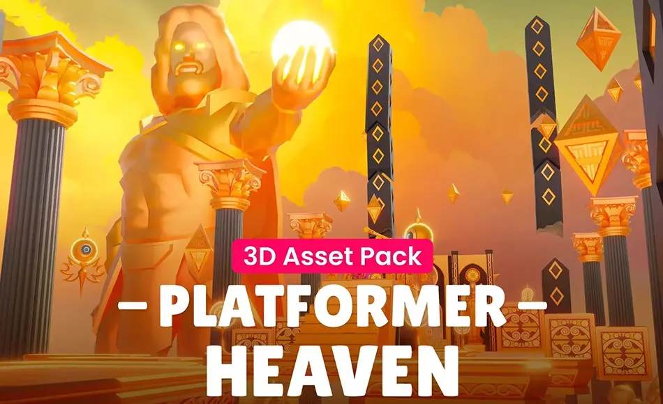 Unity资产 – 游戏关卡资产包 Platformer 9 Heaven – Low Poly 3D Models Pack