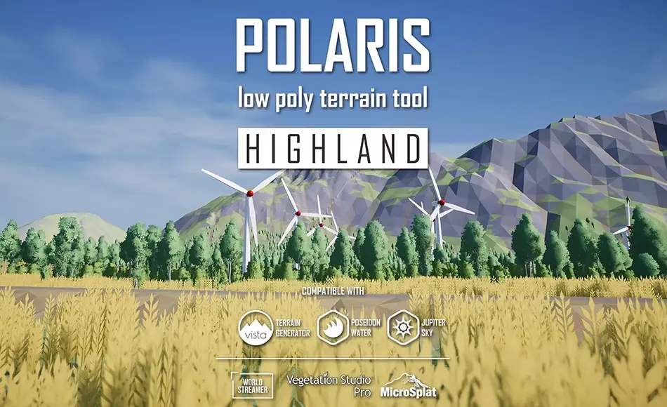 Unity资产 – 北极星高低 Polaris Highland – Low Poly Terrain Editor Unity资产 – 北极星高低 Polaris Highland – Low Poly Terrain Editor