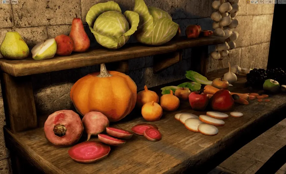【UE5】中世纪风格水果和蔬菜 Medieval Fruits And Vegetables