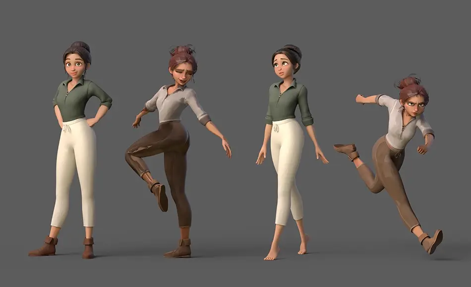 Maya动画 – 卡通动画绑定女性角色包 LIZ – Animworkshop Character Rig Pack for Maya