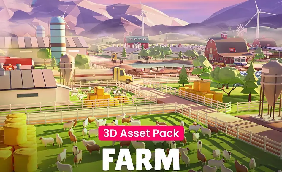Unity场景 – 风格化农场场景 Farm – Low Poly 3D Models Pack