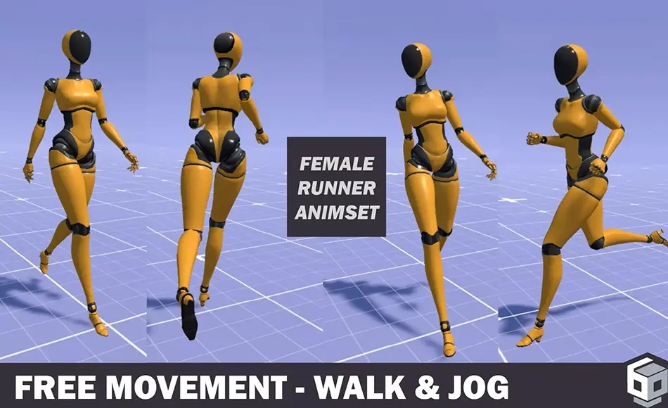 Unity动画 – 女性跑步动画集 Female Runner Animset – FreeWalk&Jog