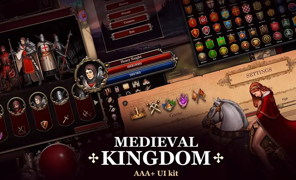 Unity资产 – 中世纪游戏图标 Medieval Kingdom UI Unity资产 – 中世纪游戏图标 Medieval Kingdom UI