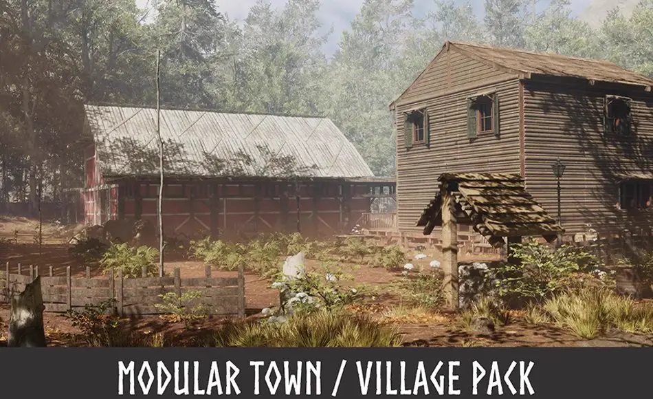 Unity场景 – 模块化乡村农场环境 Modular Rural Town / Farm Environment (Medieval,Town,Village)