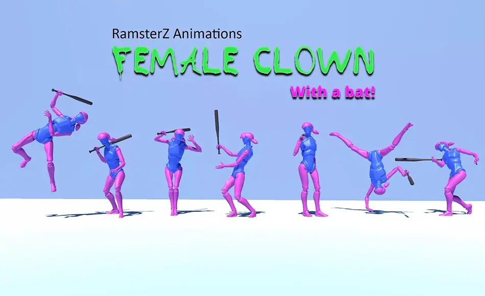 Unity动画 – 女性小丑角色动画 Female Clown
