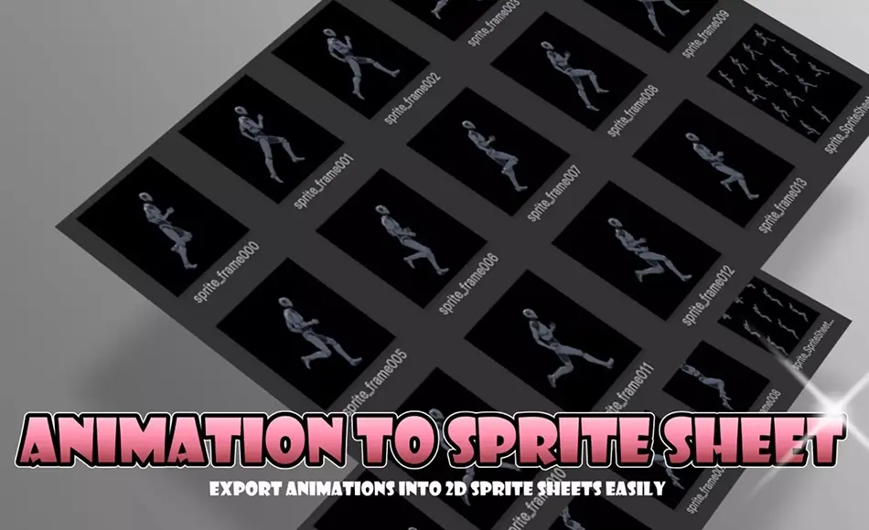 Unity插件 – 动画转精灵图表 Animation to Sprite Sheet – Export animations into 2D sprite sheets easily