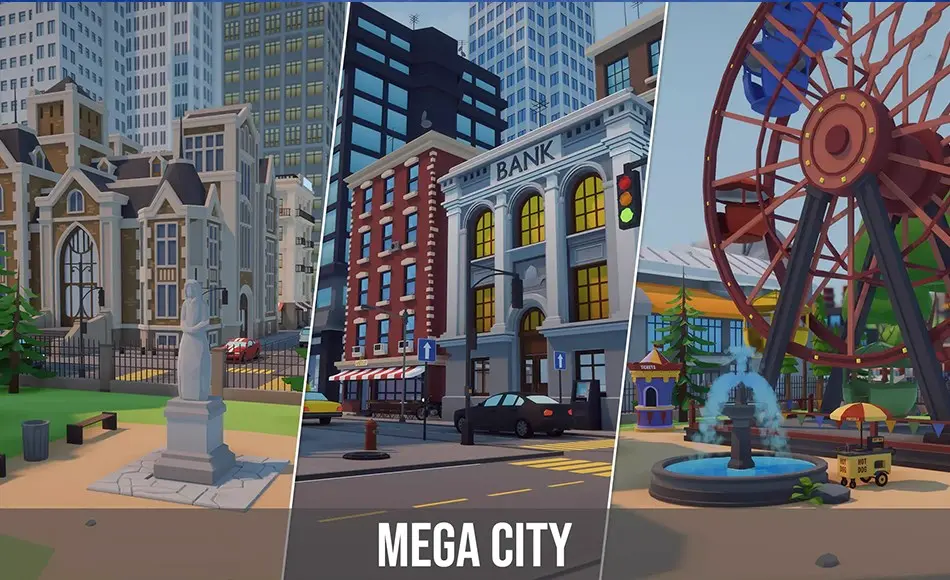 Unity场景 – 风格化城市资产包 Low Poly Mega City
