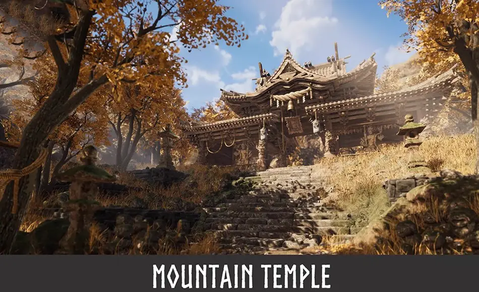 Unity场景 – 模块化日式神社环境 Mountain Temple (Japanese Temple, Ancient Temple, Temple Shrine, Feudal Japan)