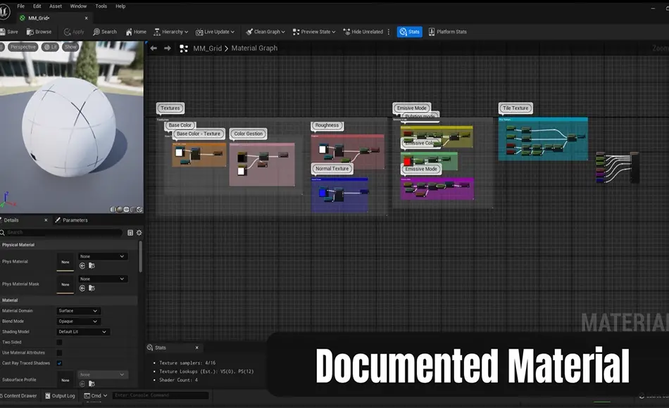 【UE5】网格材料 Grid material