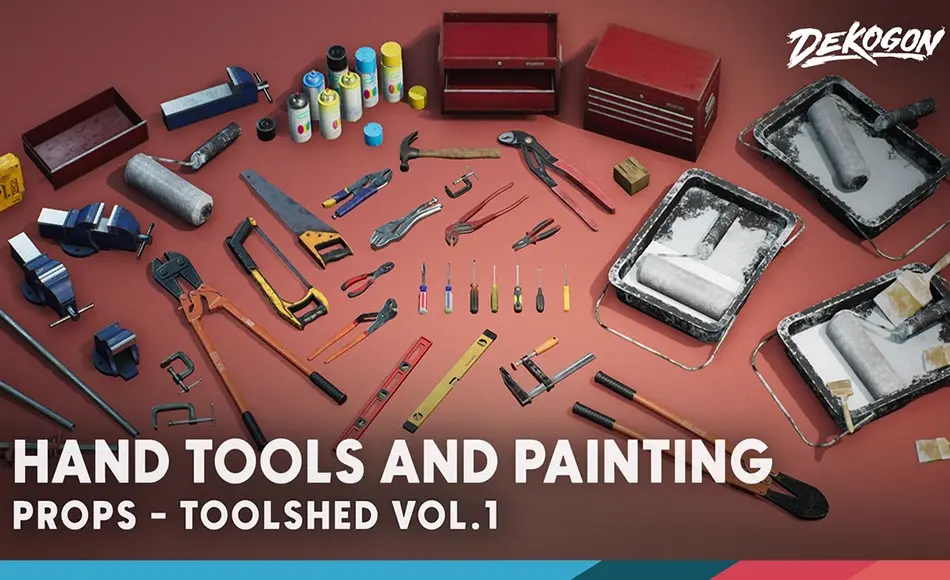 【UE5】工具棚车库道具 Toolshed / Garage Props VOL.1 – Hand Tools and Painting