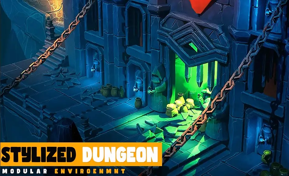 Unity场景 – 风模块化地牢环境 Stylized Dungeon-Modular Environment