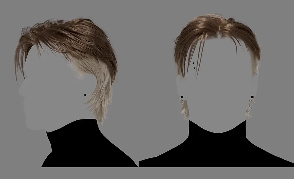 Maya工程 – 现代鲻鱼碎发发型 Signature Modern Mullet for male XGen maya scene