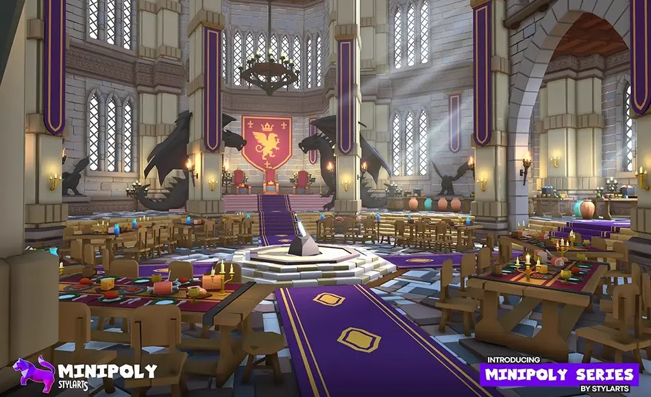 Unity场景 – 风格化奇幻王国内部 Minipoly Series – Fantasy Kingdom Interior ( Stylized Lowpoly Environment )