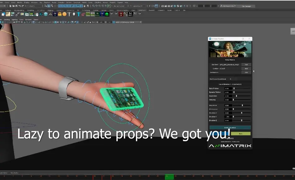 Maya插件 – 牛顿物理学插件 Isaac Newton Physics