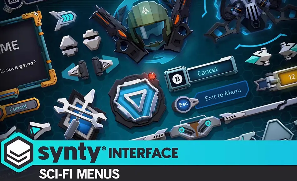Unity资产 – 科幻风格菜单 Sci-Fi Menus – Synty INTERFACE – GUI