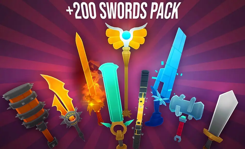 Unity资产 – 游戏武器包 Swords MegaPack 200 Swords