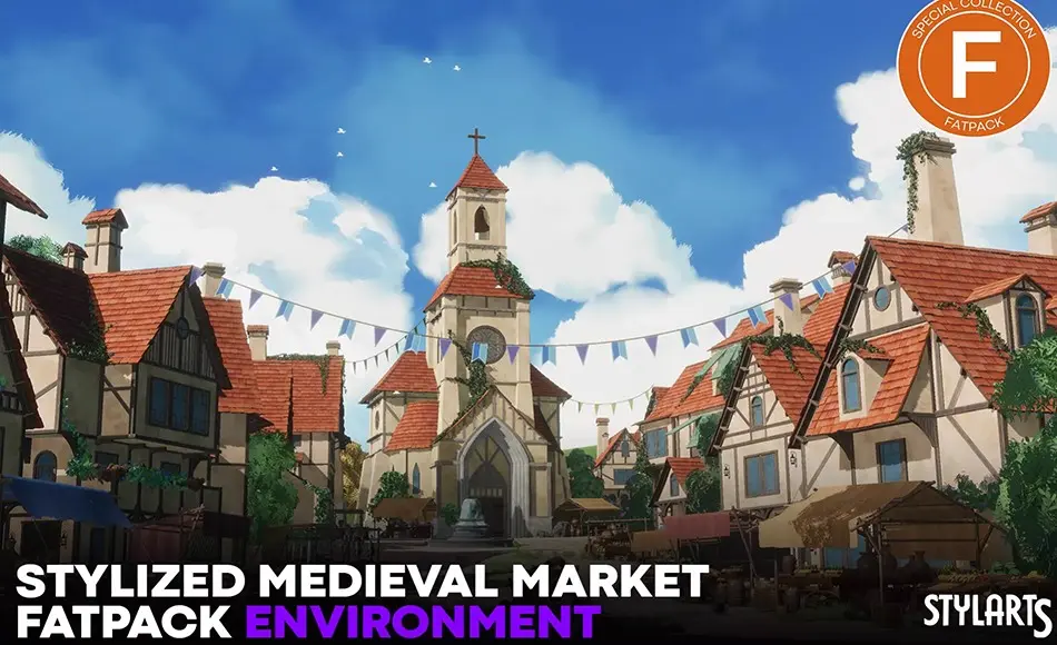 Unity场景 – 风格化中世纪市场 Stylized Medieval Market Fatpack