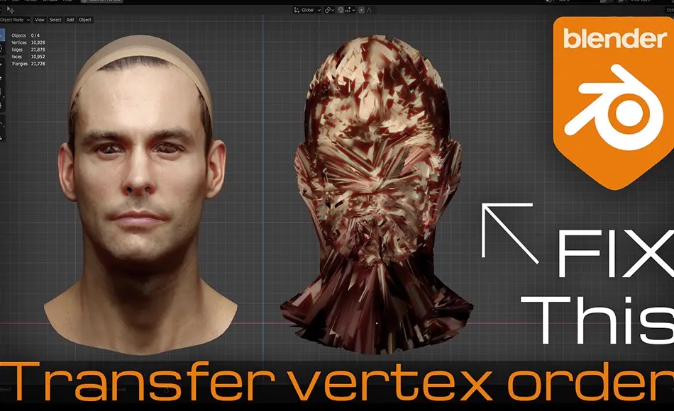 Blender插件 – 转移顶点顺序 Transfer Vertex Order