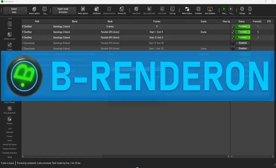 Blender插件 – 独立渲染管理器 B-Renderon [Standalone Render Manager]