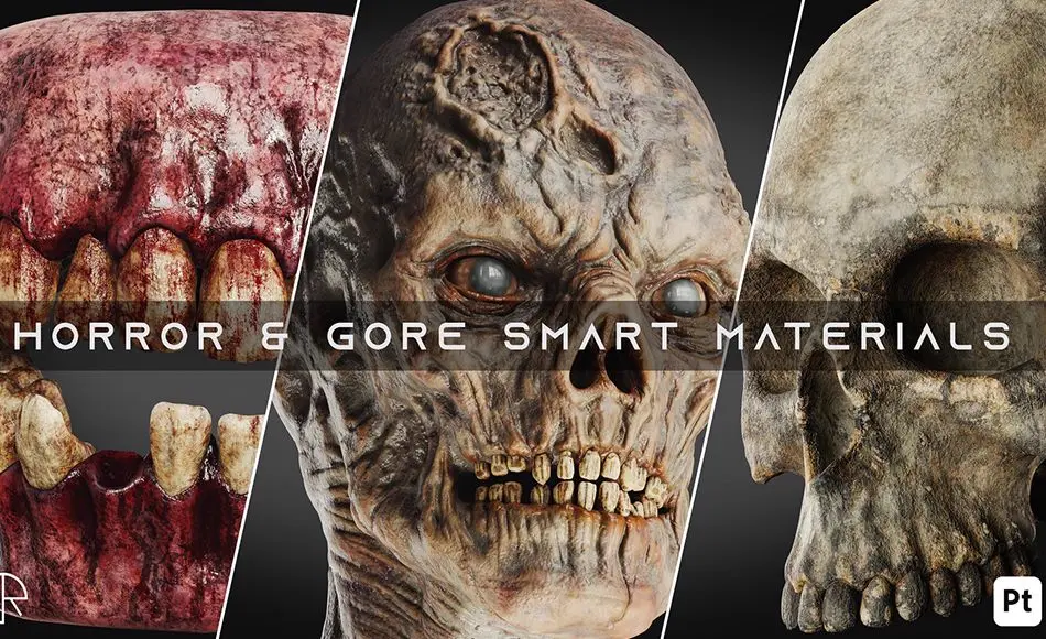 SP教程 – 恐怖血腥智能材质教程 Horror & Gore Smart Materials for Substance 3d Painter Vol 01