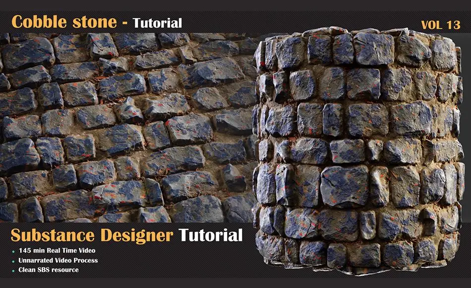 SD教程 – 鹅卵石道路纹理 Cobble Stone Tutorial – VOL 13