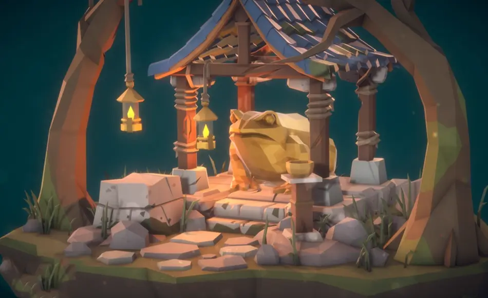 Unity资产 – 风格化青蛙神社 POLYGON – Frog Shrine