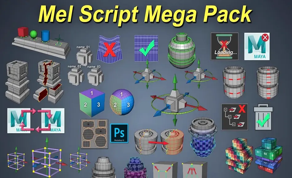 Maya插件 – 工具脚本包 Malcolm341 All Mel Script Pack + 全套教程 Maya插件 – 工具脚本包 Malcolm341 All Mel Script Pack + 全套教程